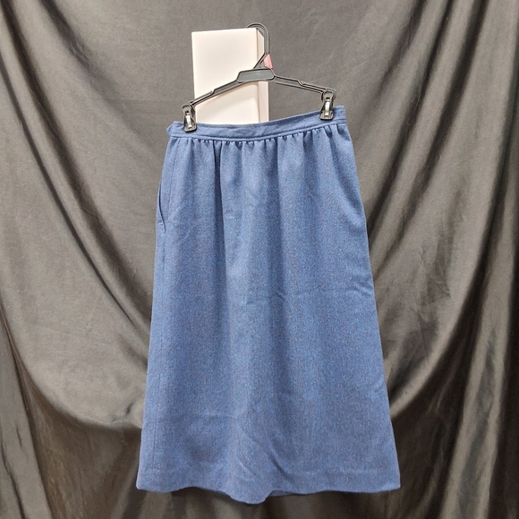 Evan Picone Blue Midi A-Line Skirt - Picture 14 of 14